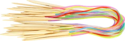 Produktbild von 18-teiliges Strickwerkzeug-Set für Rundstricknadeln, DoublePoint, Bambusfarbe, flexible Rohrverbindung (60 cm)