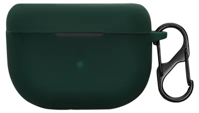 Produktbild von kwmobile Schutzhülle für Jabra Elite 10 / E10 Hülle - TPU Silikon Case für Kopfhörer Ladecase - stoßfestes Cover mit Karabiner - Dunkelgrün
