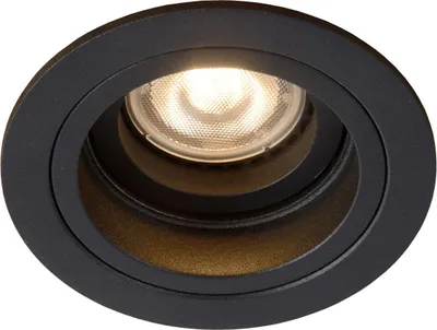 Produktbild von Bodeneinbaustrahler Metall rund D: 9.1 cm Schwarz GU10 Modern
