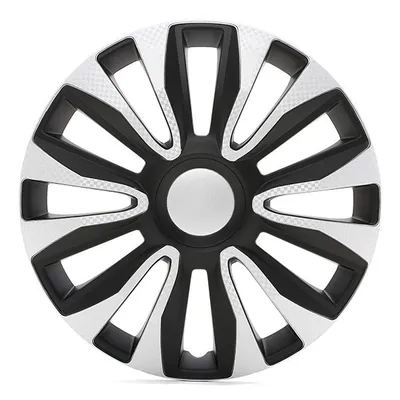 Produktbild von 4x 15" Zoll Radkappen Carbon Schwarz Silber Radzierblenden Radblenden 15 AVALONE CARBON S&B ARGO