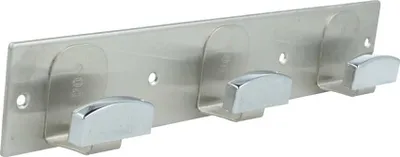 Produktbild von Garderobenleiste Chrom glänzend Wandhaken Huthaken Garderobenhaken Kleiderhaken Mantelhaken
