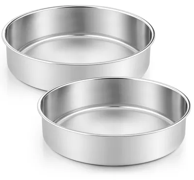 Productafbeelding van Set van 2 ronde bakvormen van roestvrij staal, afmetingen 24,2 x 5 cm