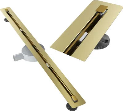 Produktbild von Tile Line Drain 100 Cm Stahl Siphon Duschwanne Luno Gold