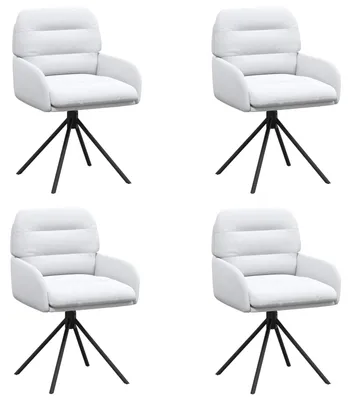 Produktbild von vidaXL Drehstuhl Esszimmer 4 pcs Kunstleder Weiß 59 x 59,5 x 90 cm