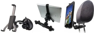 Produktbild von KFZ Auto Tablet Halterung Universal Halter 7-11 Zoll 360 Grad Saugnapf Kopfstütze Armaturenbrett iPhone Samsung uvm.