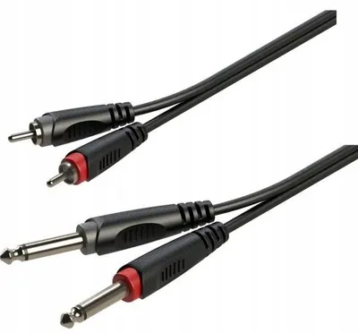 Image de Roxtone RACC150L1 Câble audio 2x RCA Jack 6.3mm mono