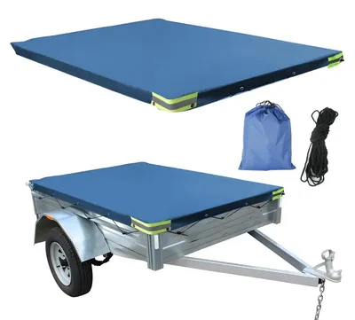Produktbild von Anhängerabdeckung 2,1m x 1,1m wasserdicht 420D Oxford 209x115x10cm mit Seil
