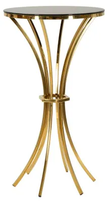 Produktbild von Shanty Glam Stehtisch mit goldenem Metallgestell und Glasplatte – Ø 60 x 108 cm – Möbelaccessoire