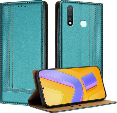 Obrázek produktu pro Pouzdro pro Vivo Y19 kožené flipové pouzdro s funkcí stojánku zelené