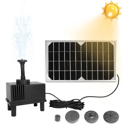 Produktbild von LZQ 5W Springbrunnen Solar Rund Teichpumpe Solarpumpen Pumpe Aussen für Garten, Vogel-Bad, Teich, Fisch-Behälter Wasserspiel Dekoration
