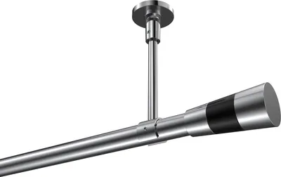 Produktbild von Interdeco Gardinenstange / Vorhangstange Chrom, Typ Sonette Tanara (Konus Bicolor) ohne Ringe, Deckenmontage, 20 mm Ø 1-läufig, 600 cm