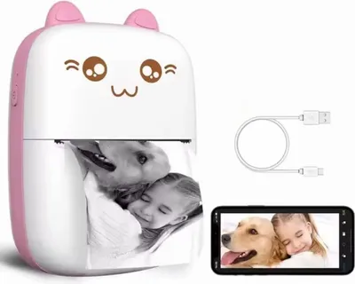 Produktbild von Tragbarer Sticker Bluetooth-Drucker für Notizen, Fotos und Etiketten Mini-Drucker Kabelloser Inklusivdrucker mit App für iOS & Android ideal für Kinder