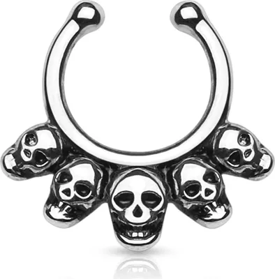 Produktbild von Nasenpiercing Nasenring Fake Piercing Septum Helix Piercing Kugeln Totenkopf