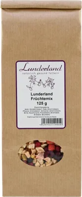Produktbild von Lunderland Früchtemix 125g mit Apfel, Sanddornbeere, Pflaume, Brombeere, Erdbeere etc.