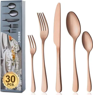 Produktbild von Famanu Besteckset 30-teilig für 6 Personen - Matt Roségold