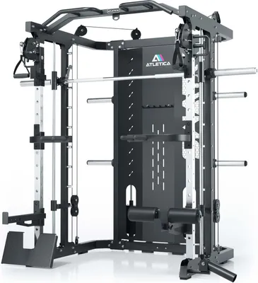 Produktbild von ATLETICA SWAT Multipresse | Performance Version | All-in-one-Kraftstation | Power Rack, Smith Machine & Dualer Kabelzug mit 2 x 75 kg Gewichtsblock