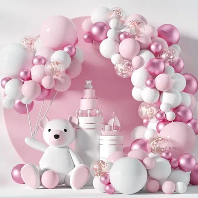 Obrázok produktu pre Balóniková girlanda ružová pre dievčatko 107ks - Cakesicq