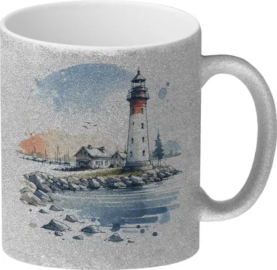 Produktbild von Leuchtturm Glitzer-Kaffeebecher