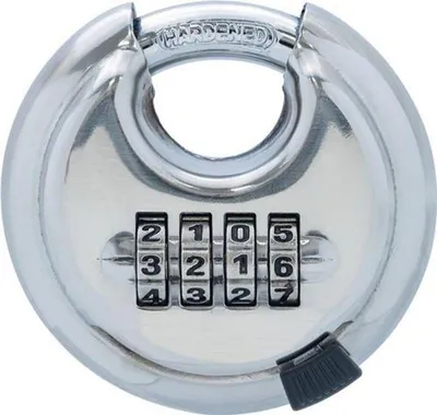 Productafbeelding van Getallencombinatieslot TCDI1/70, roestvrij staal. Breedte van de slotkast: 25 mm. Staal, gehard en verchroomd. Aantal cijferrollen: 4
