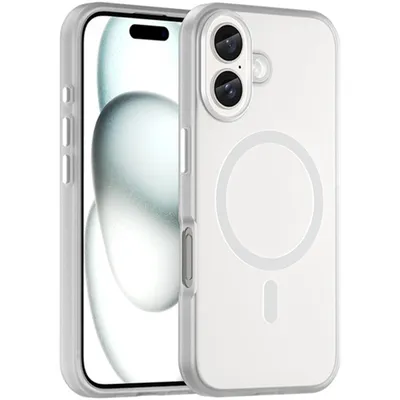 Produktbild von Mobigear Shockproof iPhone 16 MagSafe Hülle Flexibles TPU Backcover - Weiß
