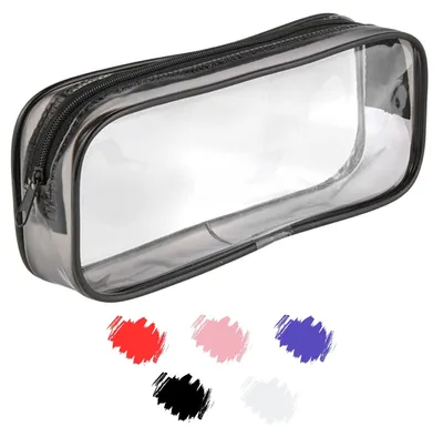 Produktbild von Schwarze, multifunktionale Aufbewahrungstasche, transparentes Federmäppchen für Schüler, Studenten und Kindergärtnerinnen, transparente Kosmetiktasche für Kinder, Stifteetui