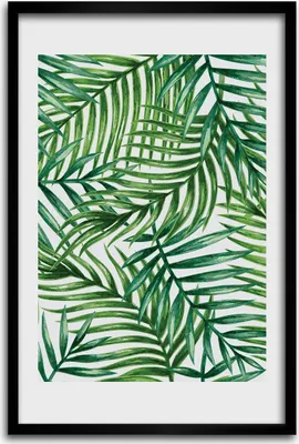 Produktbild von Bild - Bilderrahmen - 40 cm x 60 cm - MDF - Rahmen - Wandkunst - Blätter der Palme