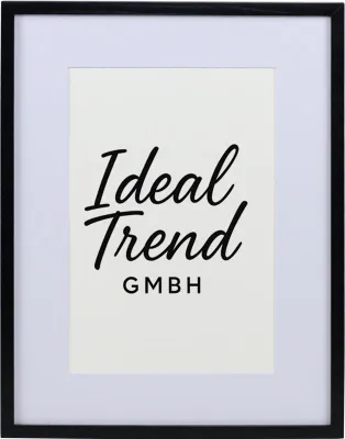 Produktbild von Bilderrahmen Massivholz Eiche mit Passepartout & gehärtetem Echtglas Oak wood frame Tempered glass HR-12 - Farbe: Schwarz | Format: 30x40