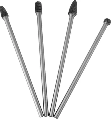 Produktbild von 4pcs Hartmetall Rotationsfeilen Doppelschnitt Fräser Set 6mm Schaft Metallbearbeitung Werkzeug