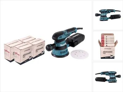 Image de Makita BO5041J Ponceuse excentrique 125 mm 300 W + 4x Sets de ponçage Toolbrothers TURTLE