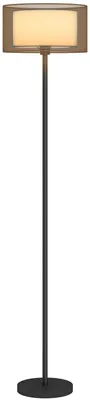 Produktbild von HOMCOM Stehlampe, Stehleuchte mit  E27 Fassung, Lampenschirm aus Stoff, Schwarz
