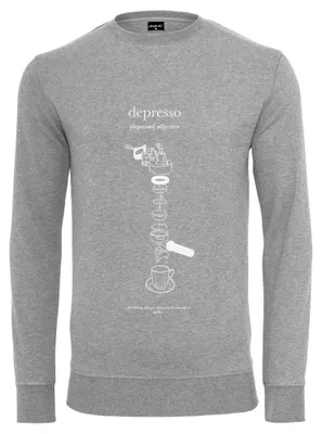 Image de Mister Tee - Sweat-shirt « Depresso » pour homme, col rond TN2479 (XL) (gris)