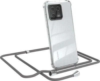 Produktbild von EAZY CASE Handykette kompatibel mit Xiaomi 13, Handyhülle mit Umhängeband, Handykordel, Schutzhülle Clear, Band in Grau