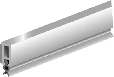 Produktbild von Ellen Abdichtungsschiene PTS-ZK mit weich PVC-Lippe, selbstklebend, Kunststoff braun, Höhe 18mm x Länge 2100mm, Stärke 6mm, Spaltenmaß max 5mm