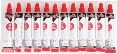 Produktbild von Klebriger Hakenköder der Serie Mystic in Rot, 7ml Inhalt, für Stippangeln