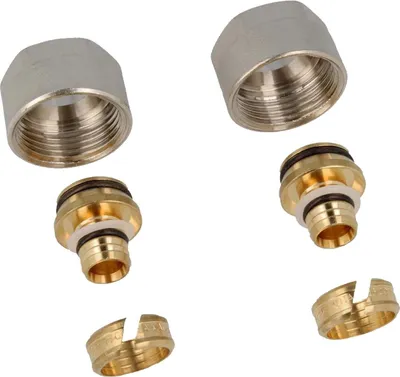 Produktbild von tecuro MS Klemmverschraubung für Ø 18 x 2,0 mm Kunststoff- und Alu- Verbundrohr - 2er-Set
