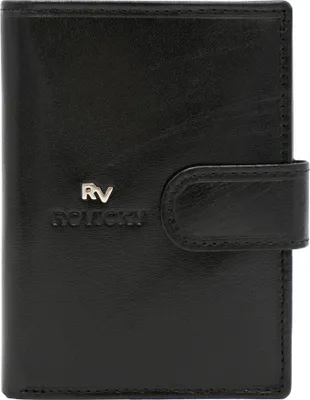 Produktbild von Rovicky | Vertikale Herren-Brieftasche, mit Lederverschluss, Naturleder, Schwarz, 10x13 cm