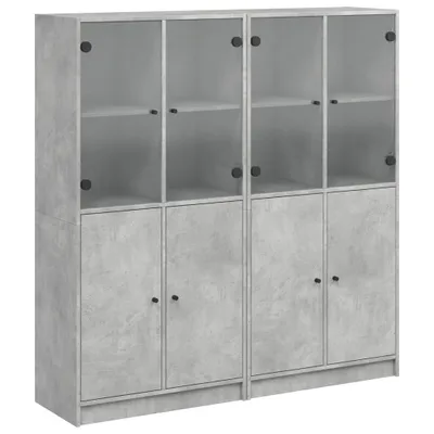 Obrázek produktu pro Knihovna s dvířky betonově šedá 136x37x142 cm kompozitní dřevo