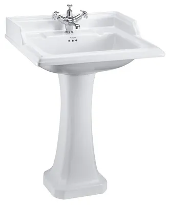 Produktbild von Casa Padrino Art Deco Waschbecken mit Sockel 65 x 57,5 x H. 92 cm - Luxus Hotel Kollektion