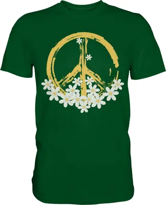 Produktbild von Gänseblümchen Peace Symbol Shirt Garten T-Shirt Gärtner – Bottle Green / S