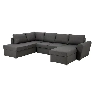 Zdjęcie produktu dla Stan sofa z funkcją spania narożna, prawy szezląg, szara.
