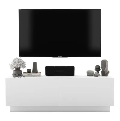 Zdjęcie produktu dla Uniwersalna Szafka RTV Loft Mała Komoda RTV Loft Industrialna Biały MAT 120 cm