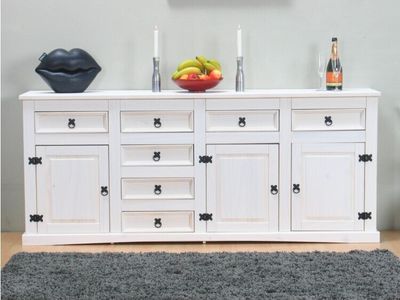 Sideboard "New Mexiko" Mexico 7+3 Anrichte Buffet Schrank Kommode Weiß Gewachst