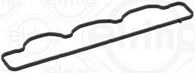 A dark, flat gasket with an irregular shape against a white background.
