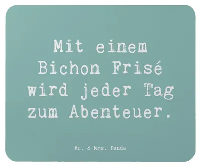 Produktbild von Mr. & Mrs. Panda Mousepad Spruch Bichon Frisé Abenteuer - Meeresbrise - Geschenk, Hund, Mouse Pad, notebook mauspad, pc, weiße Hunde, laptop, Magie, Hunderassen Pflege
