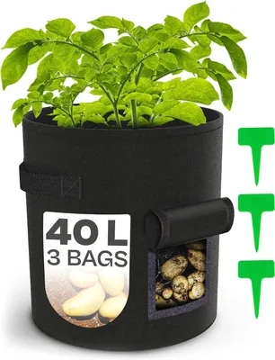 Produktbild von Wachstumsbeutel 40L für Kartoffeln mit Erntefenster (3er-Set)