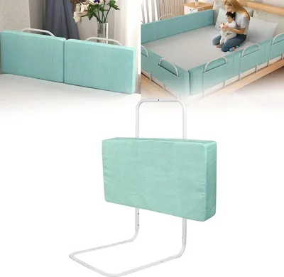 Produktbild von NAIZY Kinderbettgitter Bettschutzgitter 50cm,Absturzsicherung Bettgitter für Kinder,Höhenverstellbar 40-60cm Bettgitter(Seegrün)