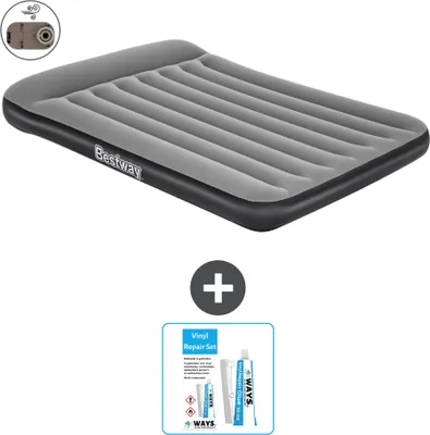 Produktbild von Bestway Luftmatratze - Französisches Bett - 137 x 191 x 30 cm - Grau - Inklusive Zubehör