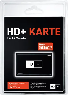 Produktbild von HD+ Karte für 12 Monate Fernsehen in brillanter HD-Qualität