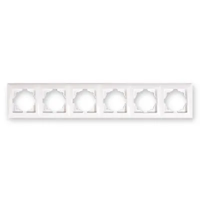 Produktbild von Gunsan Visage 6-fach Rahmen für 6 Steckdosen Schalter Dimmer Weiss