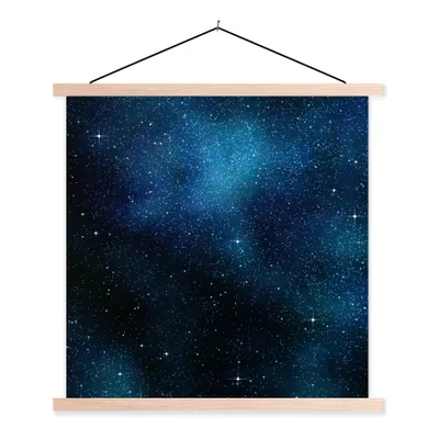 Produktbild von MuchoWow® Textilposter Galaxie - Nacht - Galaxie - Jungen - Mädchen - Kinder 40x40 cm mit holzfarbenen Rahmen - Posterleiste